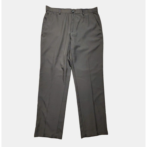 Greg Norman‎ For Tasso Elba Five Iron Mens Brown Plaid Dress Pants 34W 32L - Picture 1 of 9